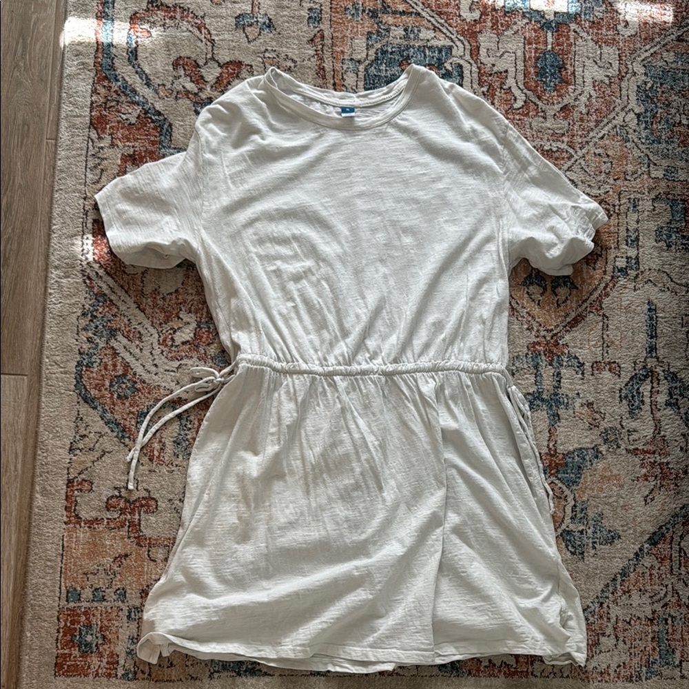 Old Navy Casual White Drawstring Dress